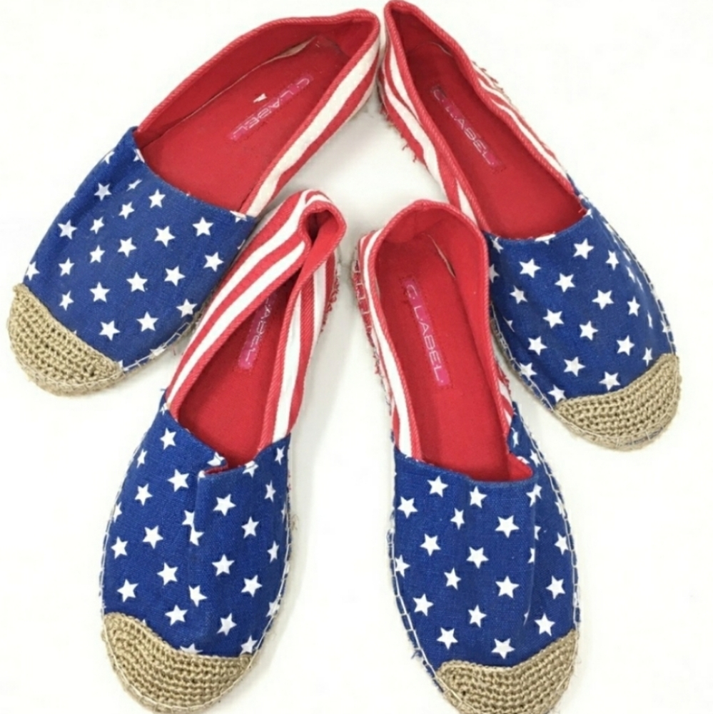 C Label USA Flag Flats Nwot